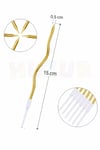 Gold Kıvrımlı Pasta Mumu 6 Adet 15 cm Doğum Günü Mum Seti Kıvrımlı Altın Renk Dekoratif Parti Süsü