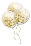 Gold Konfetili Şeffaf Balon 10 Adet 30 Cm Içi Gözüken Altın Sarısı Balon Pullu Renksiz Balon Parti