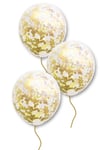 Gold Konfetili Şeffaf Balon 10 Adet 30 Cm Içi Gözüken Altın Sarısı Balon Pullu Renksiz Balon Parti