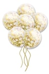 Gold Konfetili Şeffaf Ve Gold Krom Balon Seti 20 Adet 30 Cm Içi Gözüken Altın Sarısı Balon Pulu