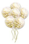 Gold Konfetili Şeffaf Ve Gold Metalik Balon Seti 20 Adet 30 Cm Içi Gözüken Altın Sarısı Pullu Balon