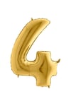 Gold Orta Boy Sarı Folyo 34 Inç Altın 4 Rakamı Balon 75 cm