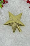 Gold Renk Simli Tepelik 15x14 Cm Parlak Altın Sarısı Pullu Yılbaşı Çam Ağacı Yeni Yıl Tepeliği