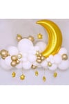 Gold Renkli Hilal Ay Folyo Balon 60 Cm Altın Sarısı Renk Ramazan Bayramı Islam Dini Konsepti 22 Süs