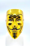 Gold Vendetta Maske Halloween Partisi Cadılar Bayramı Süsü Altın Sarısı Her Kafaya Uygun Unisex