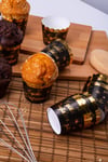 Gold Yaldızlı Siyah 12li Kek Kalıbı Iyiki Doğdun Yazılı Fırında Dağılmayan 6.5x5 Cm Muffin Cupcake