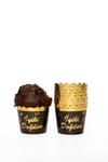 Gold Yaldızlı Siyah 12li Kek Kalıbı Iyiki Doğdun Yazılı Fırında Dağılmayan 6.5x5 Cm Muffin Cupcake