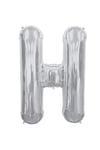 Gümüş Büyük Boy Gri Folyo Balon 40 Inç Silver H Harfi 100 cm