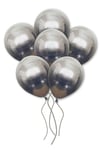 Gümüş Konfetili Şeffaf Ve Uzay Grisi Krom Balon Seti 20 Adet 30 Cm Içi Gözüken Gri Pullu Balon Pulu