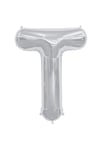 Gümüş Orta Boy Gri Folyo Balon 34 Inç Silver T Harfi 75 Cm