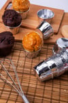 Gümüş Parlak Kaplama 25li Kek Kalıbı Fırında Dağılmayan 6.5x4 Cm Gri Muffin Cupcake Stand Kapsülü