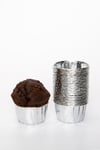 Gümüş Parlak Kaplama 25li Kek Kalıbı Fırında Dağılmayan 6.5x4 Cm Gri Muffin Cupcake Stand Kapsülü