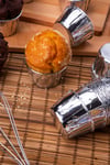 Gümüş Parlak Kaplama 25li Kek Kalıbı Fırında Dağılmayan 6.5x4 Cm Gri Muffin Cupcake Stand Kapsülü