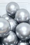 Gümüş Renkli Krom Balon 10 Adet 30 Cm Gri Silver Inanılmaz Parlak Rengi Canlı Doğum Günü Partisi