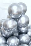Gümüş Renkli Krom Balon 10 Adet 30 Cm Gri Silver Inanılmaz Parlak Rengi Canlı Doğum Günü Partisi