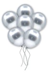Gümüş Renkli Krom Balon 10 Adet 30 Cm Gri Silver Inanılmaz Parlak Rengi Canlı Doğum Günü Partisi