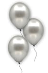 Gümüş Renkli Metalik Balon 10 Adet 30 Cm Gri Silver Lateks Parti Konsept Temalı Doğum Günü Balonu