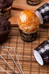 Gümüş Yaldızlı Siyah 12li Kek Kalıbı Happy Birthday Yazılı Fırında Dağılmayan 6.5x5 Cm Muffin
