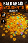 Halloween Balkabağı Serpiştirmelik Masa Konfeti Hologramlı Cadılar Bayramı Kabak 1 Cm 125 Adet