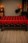 Halloween Desenli Masa Örtüsü 135x180 cm Kırmızı Siyah Cadılar Bayramı Parti Dekorasyon Süsü