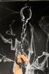 Halloween Kelepçe Cadılar Bayramı Partisi Pranga Dekoru Sert Plastik 65 Cm Zincirli Eskitme Gümüş