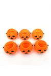 Halloween Mumluk 6'lı Turuncu Renkli Tealight Pilli Pilsiz Mum Koyulabilen Dekoratif Cadılar Bayramı