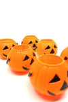 Halloween Mumluk 6'lı Turuncu Renkli Tealight Pilli Pilsiz Mum Koyulabilen Dekoratif Cadılar Bayramı