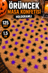 Halloween Örümcek Serpiştirmelik Masa Konfeti Cadılar Bayramı Partisi 1.5 cm 125 Adet Parlak Plastik
