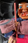 Halloween Partisi Cadı 50 Cm Işıklı Sesli Özel Dokuma Hasır Kıyafetli Cadılar Bayramı Dekoru Süsü