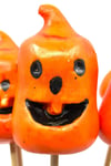 Halloween Stick Strafor Kabaklar 6 Adet 30 Cm Cadılar Bayramı Aranjman Konsept Sunum Dekor Süs