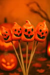 Halloween Stick Strafor Kabaklar 6 Adet 30 Cm Cadılar Bayramı Aranjman Konsept Sunum Dekor Süs