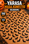 Halloween Yarasa Serpiştirmelik Masa Konfeti Cadılar Bayramı Partisi 1.5 cm 150 Adet Parlak Plastik