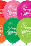 Happy Birthday 10 Adet Balon 30 Cm Yıldız Ve Puantiyeli Detay Baskı Karışık Renk Doğum Günü Partisi