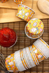 Hardal Sarısı Tavşan Baskılı 50li Kek Kalıbı Fırında Dağılmayan 6.5x4 Cm Sert Karton Muffin Cupcake