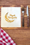 Hayırlı Ramazanlar Gold Yaldızlı Peçete 16lı 16x16 cm Altın Varaklı Ramazan Bayram Tema Dini Süsü