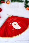 HOHOHO Yazılı Noel Baba Ağaç Altı Örtüsü Yeni Yıl Yılbaşı Ağacı Eteği Çam Altlığı 90 Cm Kırmızı