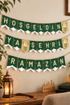 Hoş Geldin Ya Şehri Ramazan Asmalı Banner 165 cm Ramazan Bayramı Dini İslami Dekorasyon Süsü Mübarek