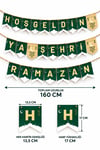 Hoş Geldin Ya Şehri Ramazan Asmalı Banner 165 cm Ramazan Bayramı Dini İslami Dekorasyon Süsü Mübarek