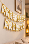 Hoşgeldin Ramazan Banner Yaldızlı Harf Duvar Süsü İpli Asma Dekor İftar Bayram Ev Süslemesi Gold