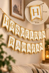 Hoşgeldin Ramazan Banner Yaldızlı Harf Duvar Süsü İpli Asma Dekor İftar Bayram Ev Süslemesi Gold