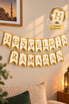 Hoşgeldin Ramazan Banner Yaldızlı Harf Duvar Süsü İpli Asma Dekor İftar Bayram Ev Süslemesi Gold