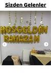 Hoşgeldin Ramazan Yazılı Gold Renkli Folyo Balon Altın Sarısı Renginde Bayram Temalı Dini Süsü