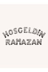 Hoşgeldin Ramazan Yazılı Gümüş Renkli Folyo Balon Gri Renginde Bayram Temalı İslami Dini Süsü