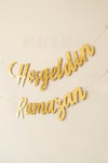 Hoşgeldin Ramazan Yazılı Kaligrafi Banner Gold Renkli 200x30 Cm Ramazan Bayramı Altın Renginde Süs