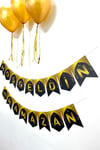 Hoşgeldin Ramazan Yazısı + 3 Gold Metalik Balon + Metalik Balon İpi Süsleme Seti İslami Bayramı Süsü