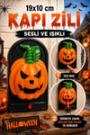 Işıklı Sesli Kabak Şekilli Aniden Örümcek Çıkan Kapı Zili 19x11 cm Halloween Cadılar Bayramı Dekor
