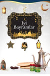 Iyi Bayramlar Yazılı Asmalı Tavan Sarkıt Süsü Ramazan Bayramı 130x34 Cm Islami Temalı Dini Süsü Gb