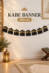 Kabe Banner 190 cm 8'li İpli Ramazan Bayramı Süsü Hac Umre Mevlid Dekoru Duvar ve Ortam Süslemesi
