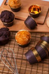 Kahverengi Parlak Karton 25li Kek Kalıbı Kenarı Gold Kaplama Fırında Dağılmayan 6.5x4 cm Muffin