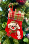 Kardan Adam Yılbaşı Peluş Çorap 12x17 Cm Kırmızı Yeşil Renkli Yeni Yıl Çam Ağacı Asmalık Asılan Süs
